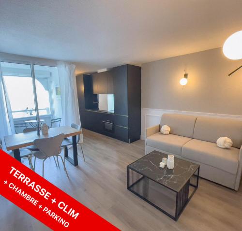T2 Étoilé, Clim, Chambre, Plage, Parking, Terrasse