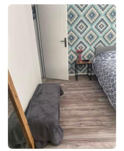 Ένα ή περισσότερα κρεβάτια σε δωμάτιο στο Cancun studio