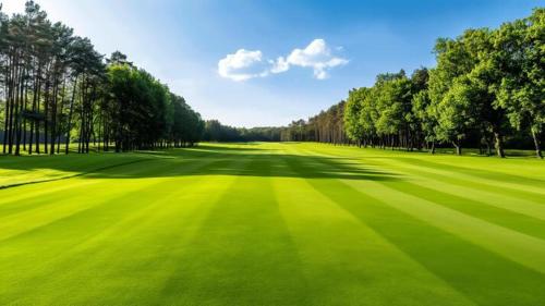 ein Grüngrasfeld mit Bäumen in der Ferne in der Unterkunft Northern Diamond Golfstay in Hanoi