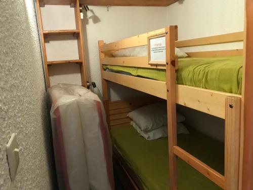 une chambre avec deux lits superposés dans l'établissement Studio cabine au pied des pistes de Corrençon-en-Vercors - FR-1-515-70, à Corrençon-en-Vercors