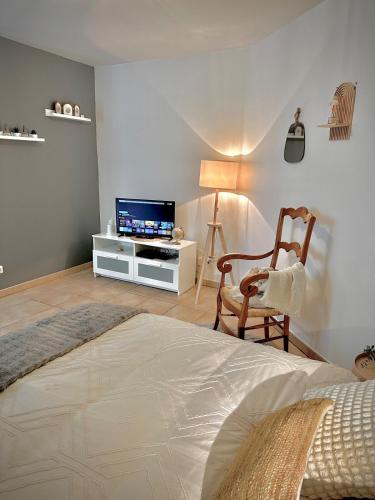 Katil atau katil-katil dalam bilik di Appartement L Escale à Tillé