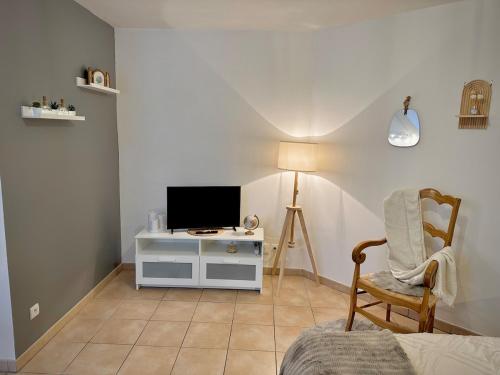 Televisyen dan/atau pusat hiburan di Appartement L Escale à Tillé