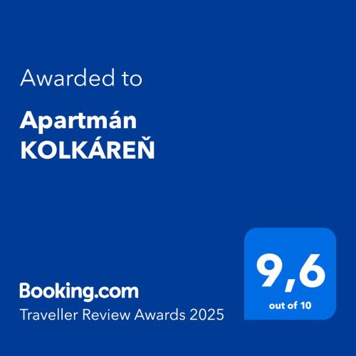 Sijil, anugerah, tanda atau dokumen lain yang dipamerkan di Apartmán KOLKÁREŇ