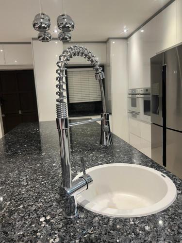 a kitchen counter with a sink and a faucet at Ambience on N2 Boutique Hotel in Kokstad
