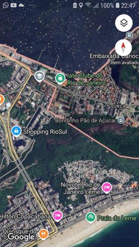 a map of a city with a bunch of signs at Studio na Urca in Rio de Janeiro