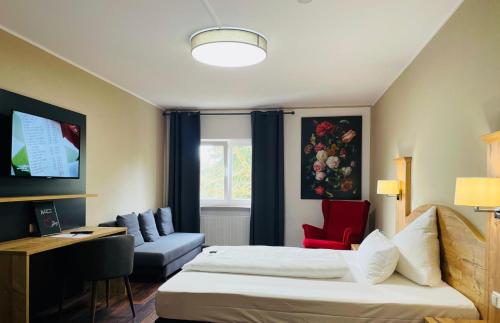 Katil atau katil-katil dalam bilik di Hotel Waldesruh