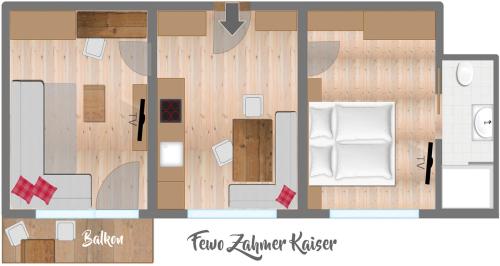 a floor plan of a house with the floorplan at Bio-Bauernhof Bachangerhof in Kössen