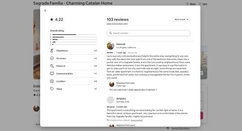 ein Screenshot eines Handybildfotos einer Handy-Website in der Unterkunft Sagrada Familia- Emblematic and Charming Catalan Home in Barcelona