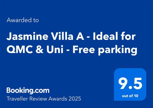 a screenshot of the jasmine villa a label for one mg and unit at Jasmine Villa A - Ideal for QMC & Uni - Free parking in Nottingham