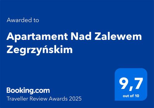Certifikát, ocenenie alebo iný dokument vystavený v ubytovaní Apartament Nad Zalewem Zegrzyńskim