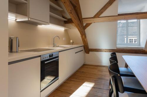 Dapur atau dapur kecil di Boutique Hotel grüner Zweig