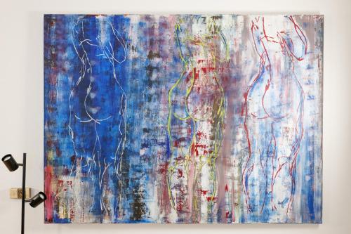 a painting hanging on a wall at Belvedere City Apartment in Vienna