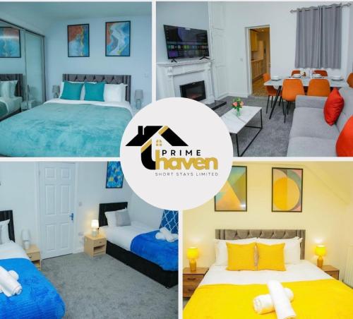 a collage of four pictures of a bedroom at Brookland Avenue in Sunderland