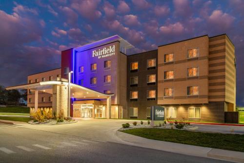 a rendering of the front of a hotel at Fairfield by Marriott Inn & Suites Kansas City at The Legends in Kansas City