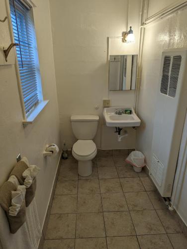 Ένα μπάνιο στο Terry Point Motel
