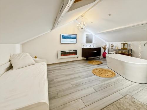 Χώρος καθιστικού στο Le LOFT BRIARD