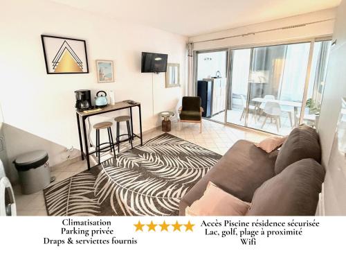 Ponant La Grande Motte Cosy Studio 4 pers Parking,Clim,piscine, Golf, Plage