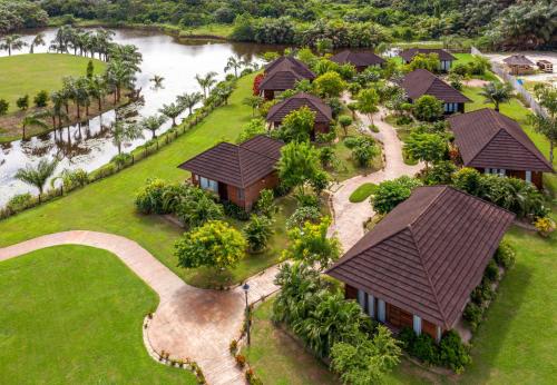 an aerial view of a villa at a resort at Lakowe Lakes Hotel, Golf and Country Estate by NEWMARK in Lagos