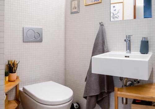 Koupelna v ubytování Tiny house Les Nomades