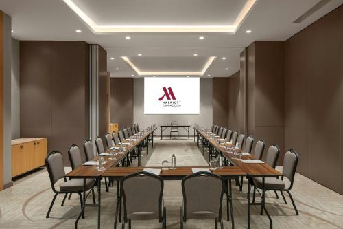 a conference room with a long table and chairs at Cappadocia Marriott Hotel in Nevsehir