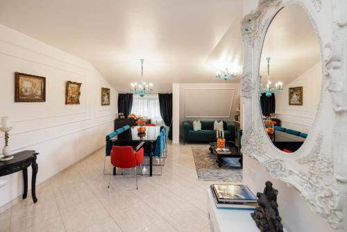 Χώρος καθιστικού στο Medziotoju Apartments