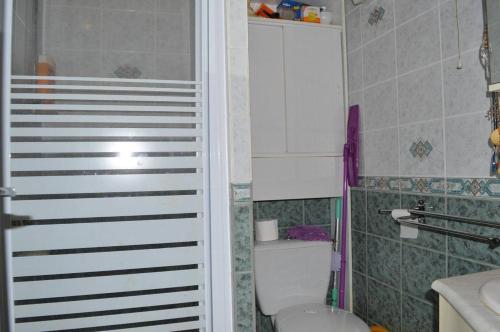 une salle de bain avec toilettes et lavabo dans l'établissement SP060-019 Maison 3 pièces mezzanine SAINT PIERRE LA MER, à Saint Pierre La Mer