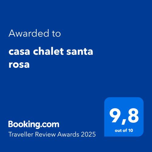 a screenshot of a cell phone with the text awarded to casa claldald at casa chalet santa rosa in San Juan