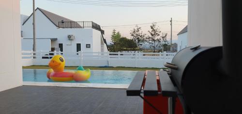 a pool with a rubber duck in a swimming pool at พูลวิลล่าเขาใหญ่ฮิลล์ Pool Villa Khaoyai Hill in Pong Talong