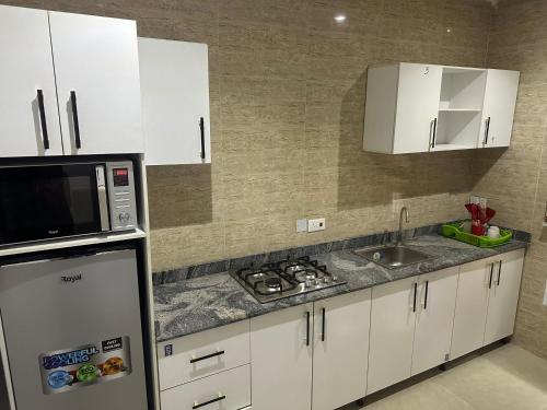 Kuchyň nebo kuchyňský kout v ubytování B-12 Apartments