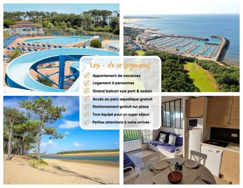 un collage de photos d'une maison et de l'océan dans l'établissement 