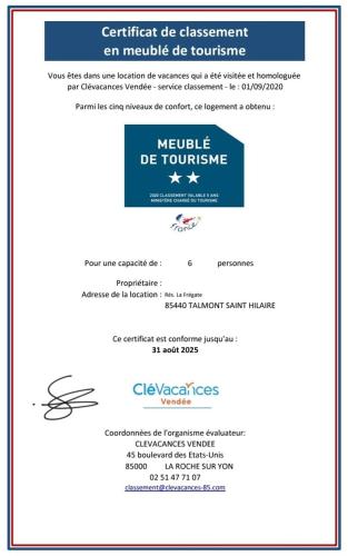 une capture d’écran du certificat d’évaluation sur le module de tourette dans l'établissement 