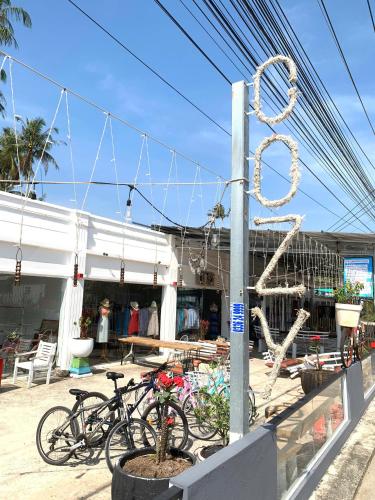 a group of bikes parked in front of a store at Ong Lang Cozy House with pool - 500m to the beach in Phu Quoc