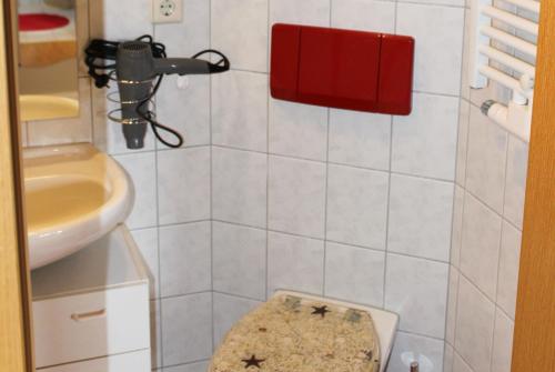 Ένα μπάνιο στο Ferienwohnung Haus am Rötenberg