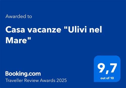 Certifikát, hodnocení, plakát nebo jiný dokument vystavený v ubytování Casa vacanze "Ulivi nel Mare"
