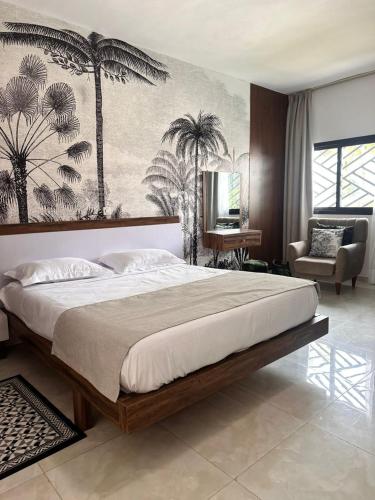 Llit o llits en una habitació de La Maison Blanche