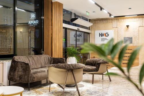 Istumisnurk majutusasutuses AMAR Design Hotel by HMG