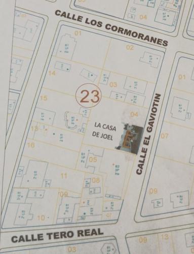 a map of a game of gate los commandments at La Casa de Joel in Puerto Villamil