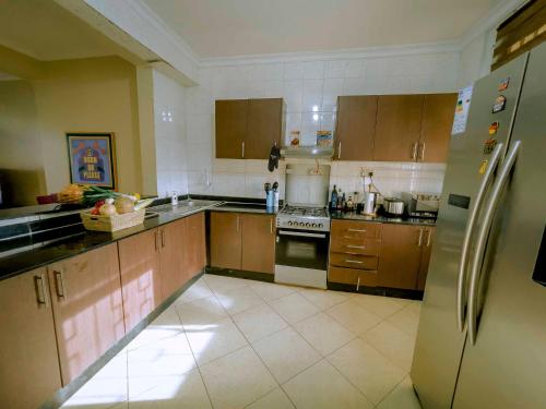 Olive luxury apartmentsにあるキッチンまたは簡易キッチン