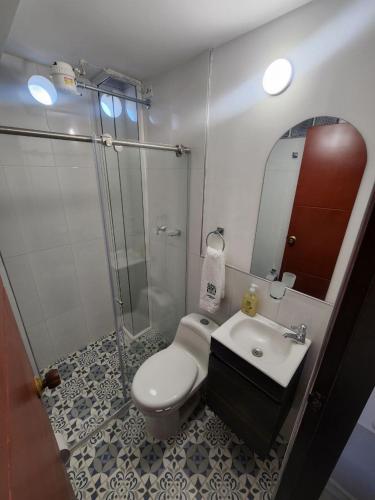 Ένα μπάνιο στο Conexión apartamentos y habitaciones
