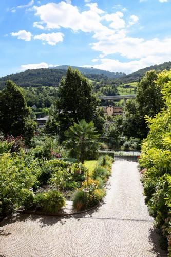 a garden with a pathway and plants at Apartment Chiusa in Chiusa