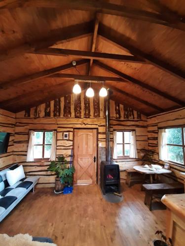 Ruang duduk di Cabaña en Puerto Aysén