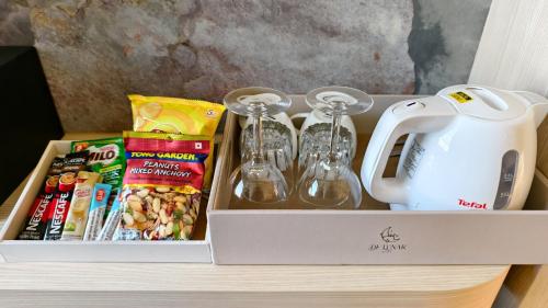 a box with some food and drinks and a blender at Moonlight Kohlarn in Ko Larn
