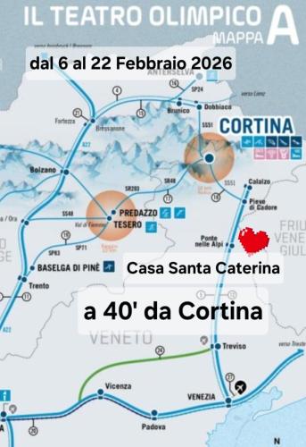 a map of the route of a da coruna at Casa S. Caterina in Piaia