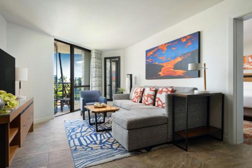 Χώρος καθιστικού στο Marriott’s Waikoloa Ocean Club