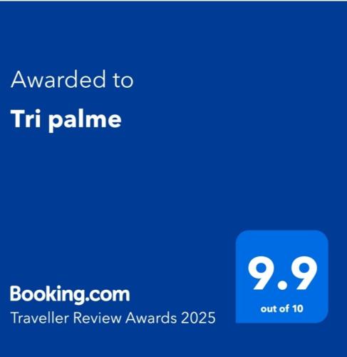 a screenshot of a cell phone with the text awarded to ttc palme at Tri palme in Banja Koviljača
