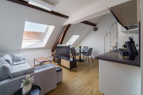 Ruang duduk di Sonnenappartement Saarlouis
