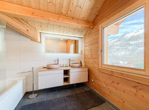 Koupelna v ubytování Chalet neuf le doux glace