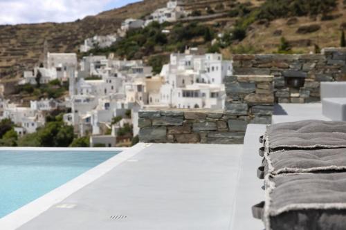 a view of a town with white buildings at House G in Kardiani Tinos in Kardiani