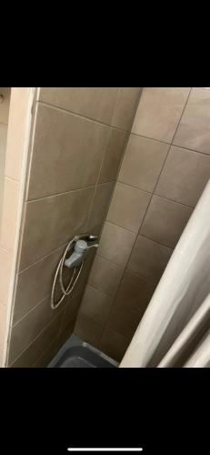 une cabine de douche avec toilettes dans une salle de bain dans l'établissement Grand appartement Le Prado avec terrasse, à Montpellier