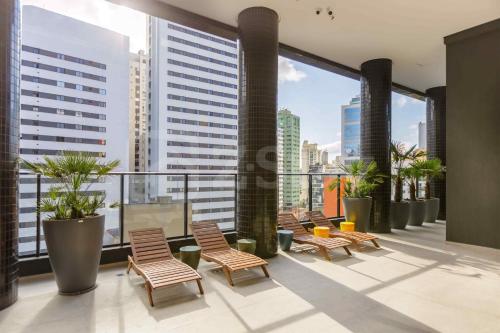 Balkoni atau teres di ZStay - Studios in the Heart of Batel Curitiba